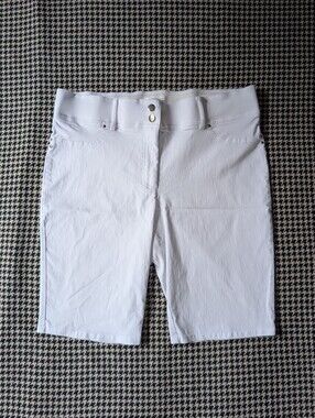 White summer plus size bermuda shorts